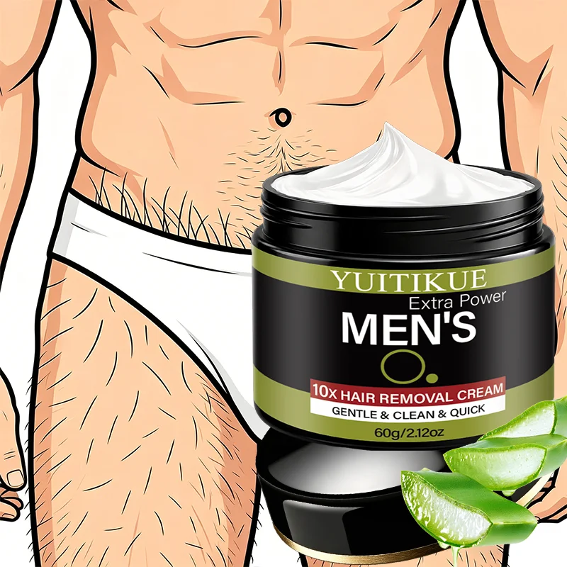 60g Male 10X Mild Quick Depilatory Cream Sanfter, sauberer Haarentferner für den Körper, für Brust, Bauch, Arm, Bein, Hautpflege für den ganzen Körper – Detail 3