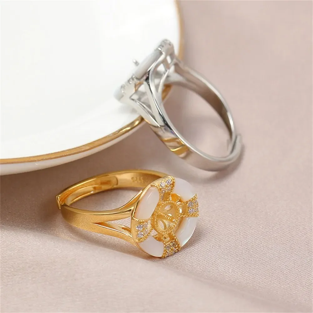 

Solid S925 Sterling Silver Pearl Ring Settings Findings & Accessories for Jewelry Making Bulk Wholesale Craft Supplies No Pearl