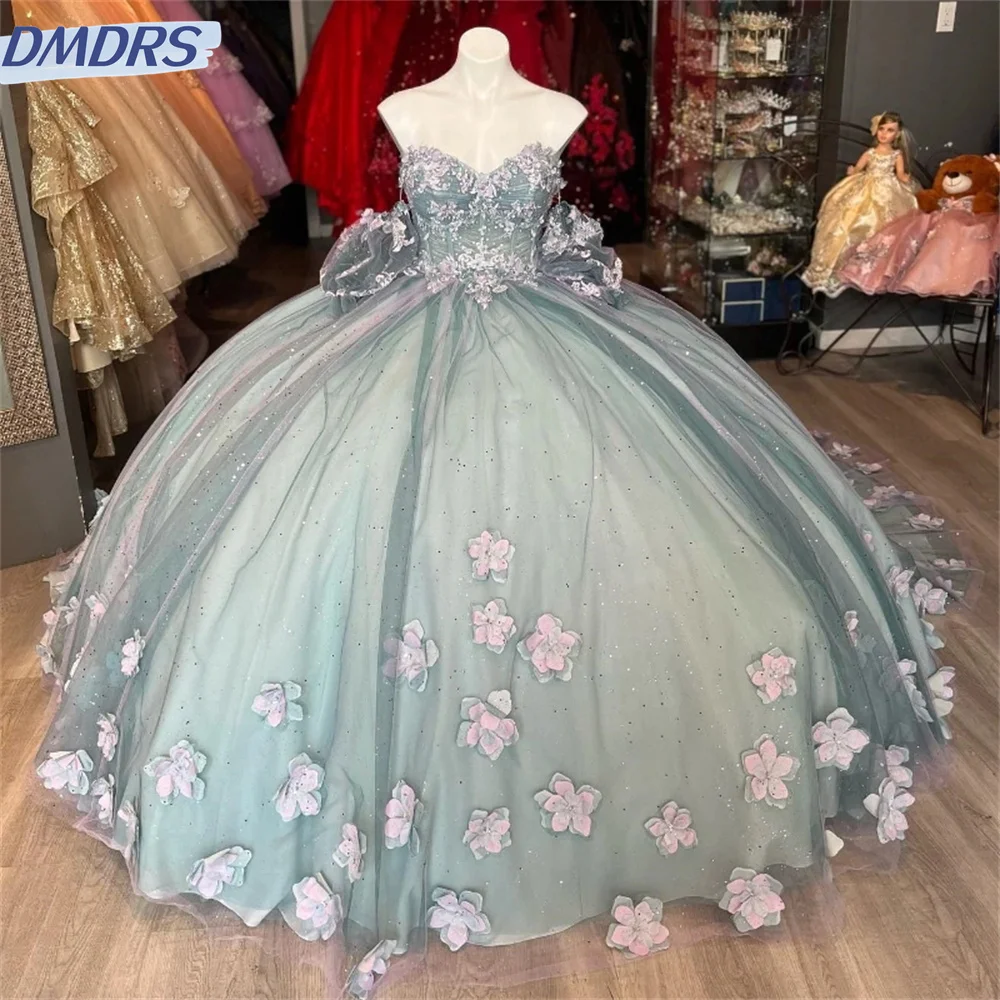 Robe de Quinceanera brillante chérie élégante pour filles, robe de Rhde fête, perles de fleurs, Sweet 16, Off The Initiated