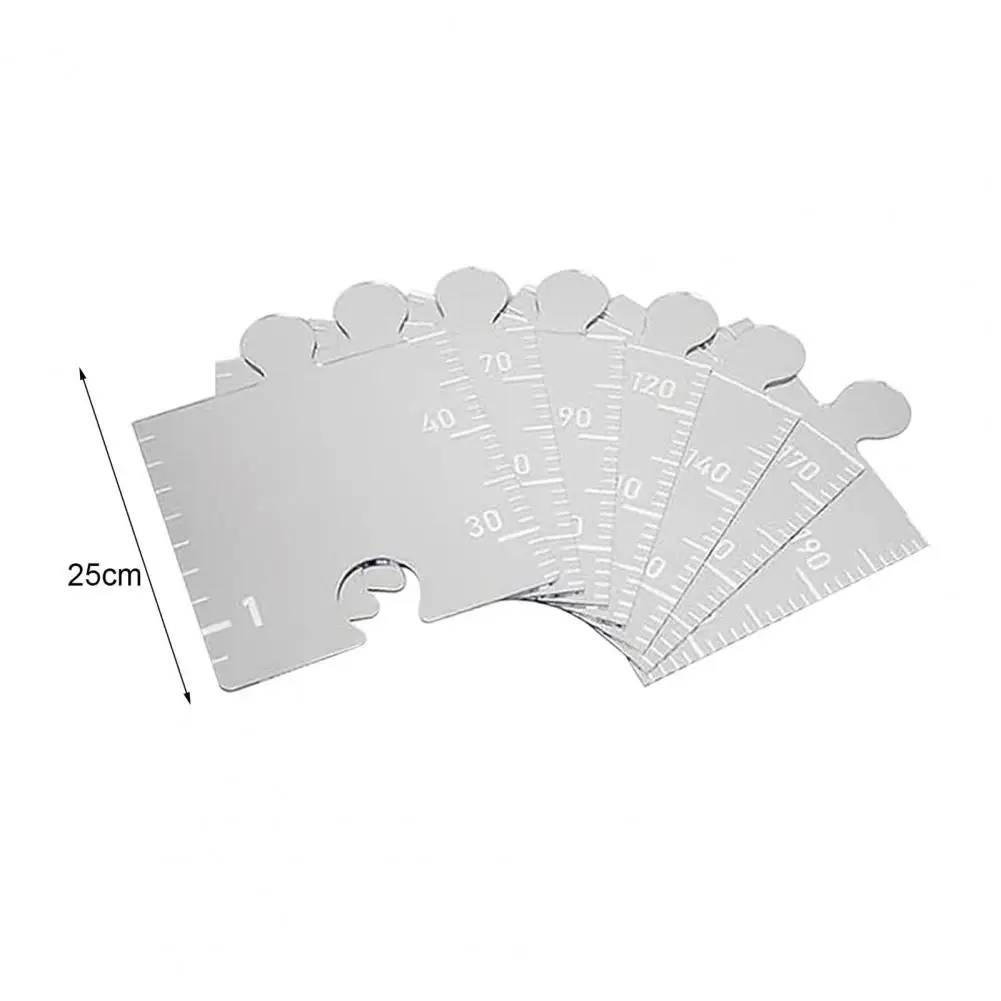 1 Set Kids Growth Chart Mirror Dry Erase Board Children Room Wall Hanging Splicing Height Measurement Ruler