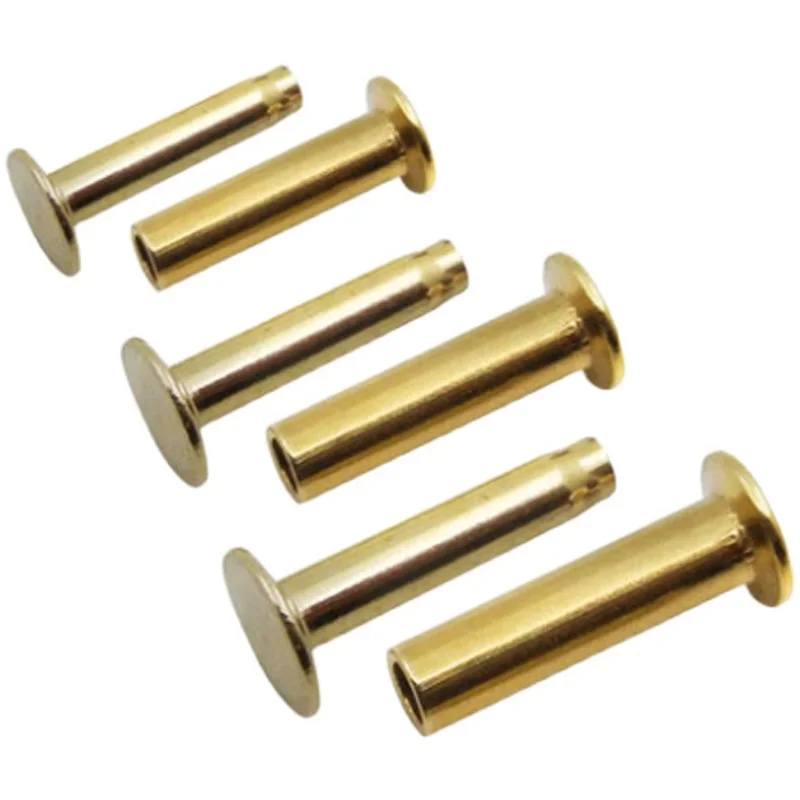 100sets/Lot 12 To 20mm Brass Rivet Golden Metal Handmade Kitchen Knife  Handle Clamp Lock DIY Tool Fix Supplies