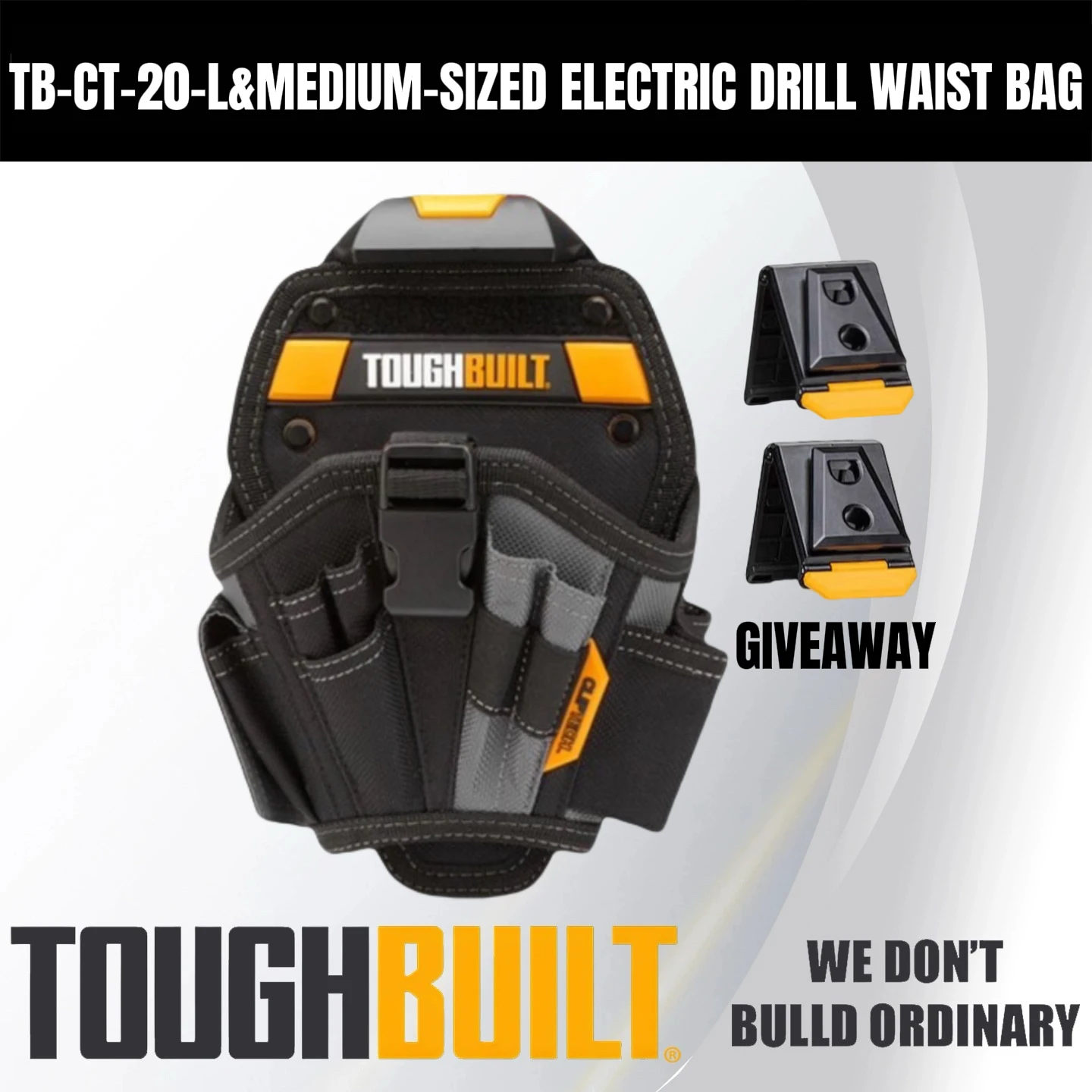 1 قطعة TOUGHBUILT الثقيلة البوليستر الحفر الحافظة الحقيبة مع Cliptech TB-CT-20-L أداة المنظم أداة حقيبة