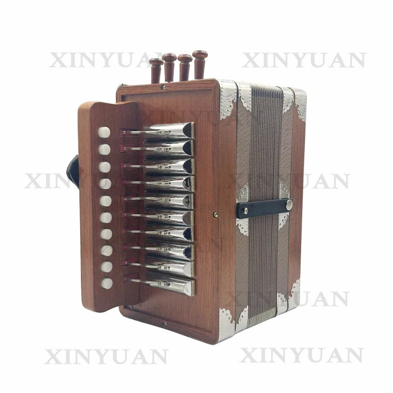 Diatonic Wood Accordion JB1002, 10-Button 2-Bass Student Professional Instrument, High Quality OEM Supply