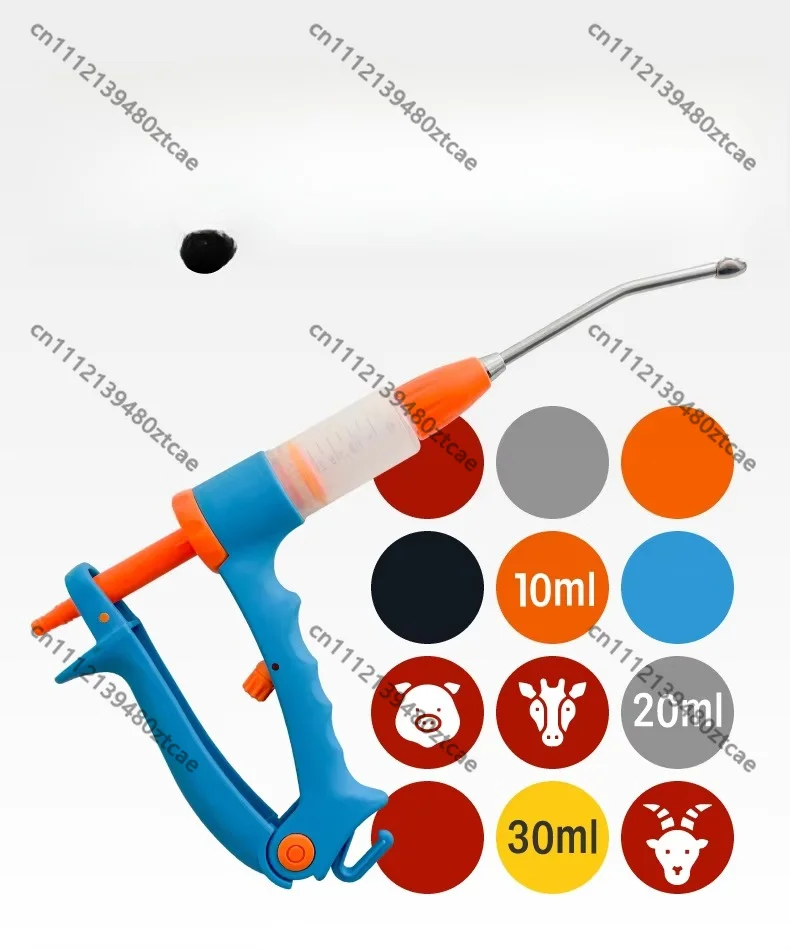 Reusable Plastic Continuous Syringe 10/20/30ML Steel Nozzle Pet Livestock Feeding Injection Tool