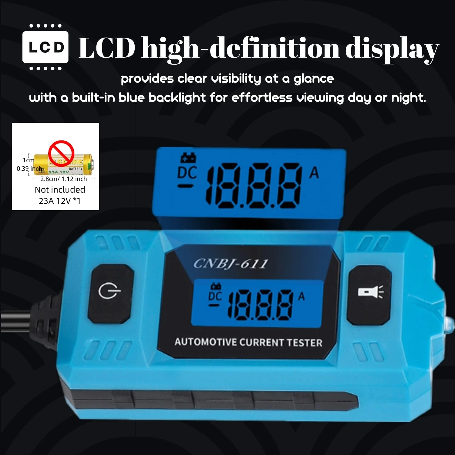 Car Circuit Tester Current Fuse Current Tester Diagnostic Tool MAX20A DC48V LED Digital Display Diagnostic Repair Tool