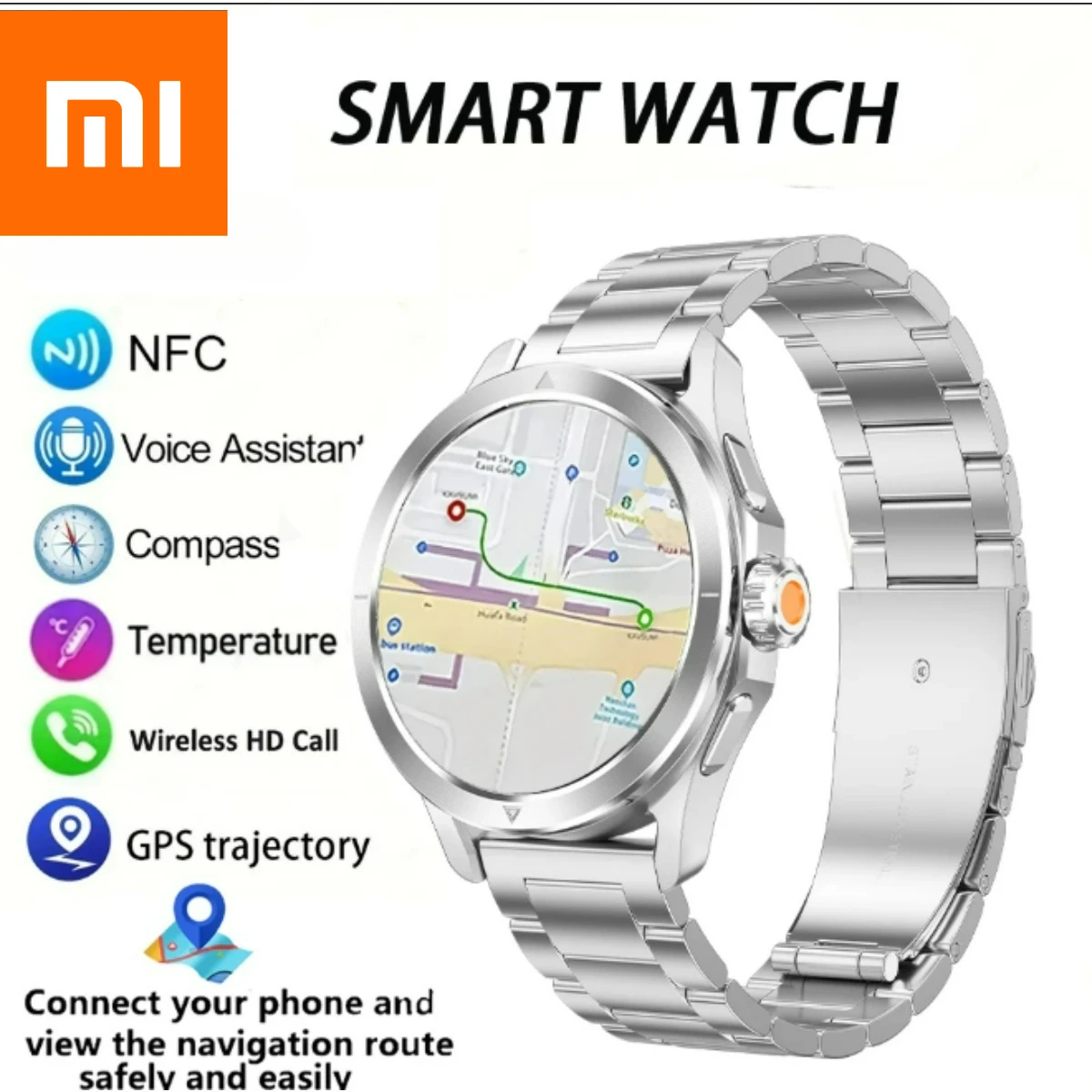 

Xiaomi New S4 Ultra Спорт на открытом воздухе Смарт-часы Мужчины AMOLED Экран NFC GPS Компас Сердечный ритм Водонепроницаемые Bluetooth-вызовы SmartWatch