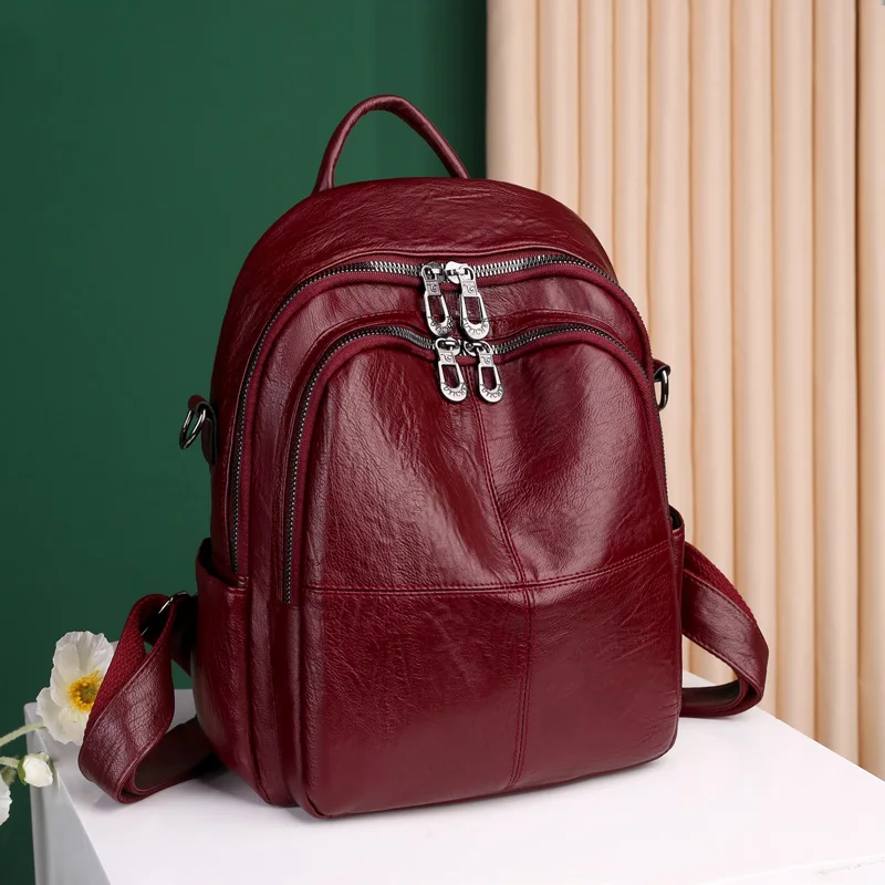 High Quality Youth PU Leather Backpacks For Teenage Girls Female School Bag Hot Sale Backpacks 2023 New Fashion Woman Backpack