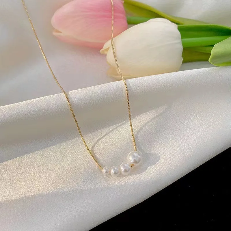 Imitation Pearl Pendant Necklace Trendy French Personalized Temperament Women Collar Chain Temperament Jewelry Choker Necklace image 2