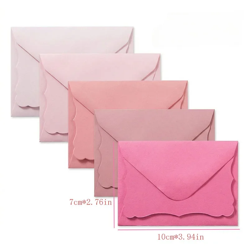 Pink Stationery Set 10/20/30/40 Pcs Scallop Edge Envelopes Blank Cards Graded Colors Party Invites Thank You Notes Gift TMZ