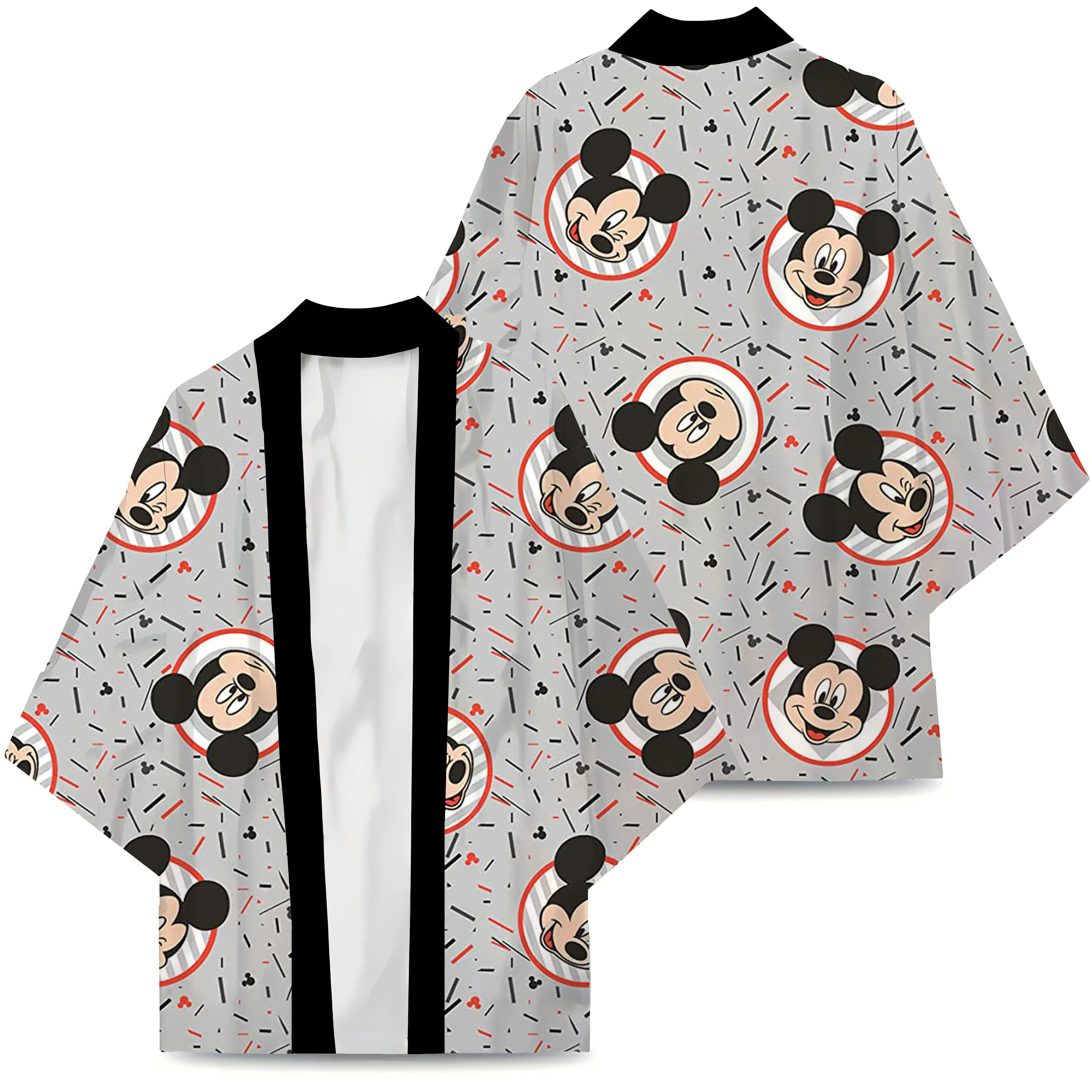 Kimono Japonais Respiré pour Homme, T-shirt Minnie Mouse, Cosplay, Pyjama Imprimé, Vêtements, Cardigan, Chemises Disney