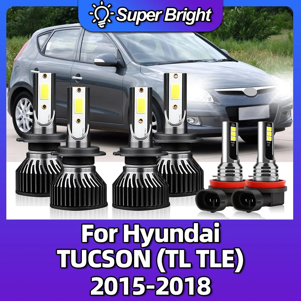 100W 10000LM Led Bulbs High Power Cars Headlight Lights 6000K Auto Replacement For Hyundai TUCSON (TL TLE) 2015 2016 2017 2018