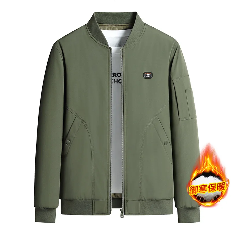 Men's plus Size Cotton-Padded Jacket Autumn Winter Baseball Collar Workwear Pilot High-Quality Thickened Men's Coat
