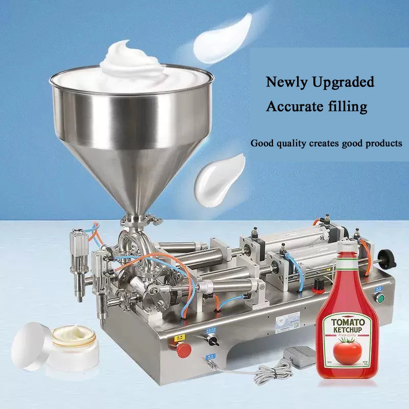 

PBOBP Настольная модель с двумя головками, пневматическая автоматическая машина для розлива жидкостей для томатного горячего соуса
