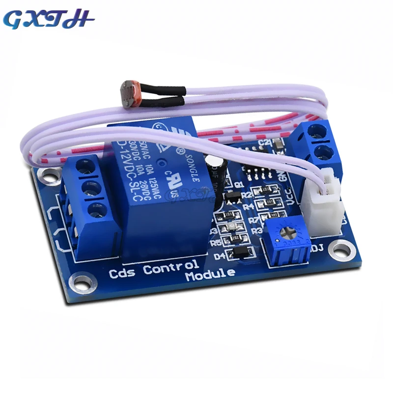 DC5V 12V 24V Light Control Switch Photoresistor Relay Module Detection Sensor 10A Brightness Automatic Control Module XH-M131