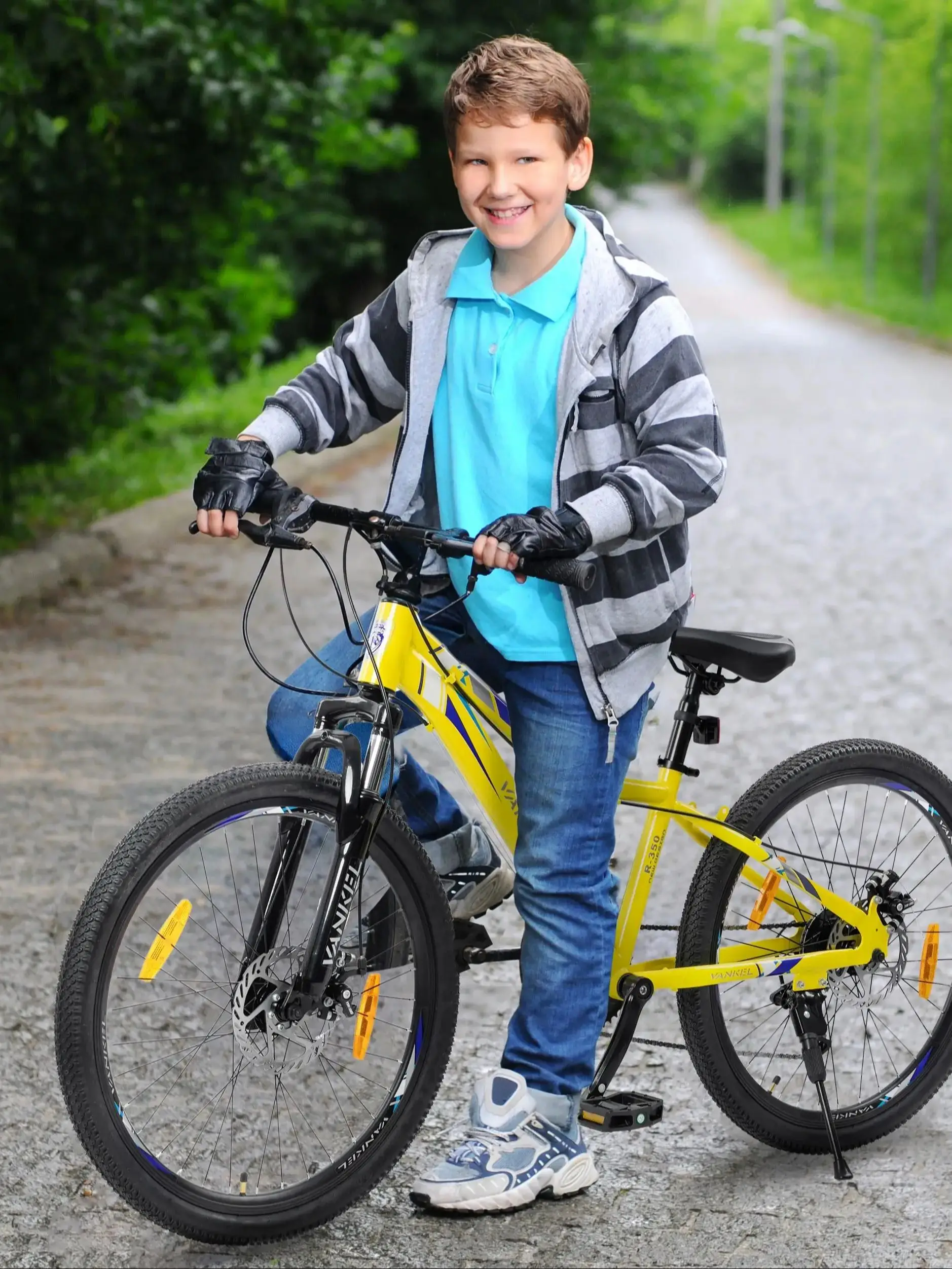 Sinaopus 24" VTT pour enfants pour garçons et filles, vitesses à 6 vitesses, freins à disque vélos siège réglable jaune vtt vélo adolescent