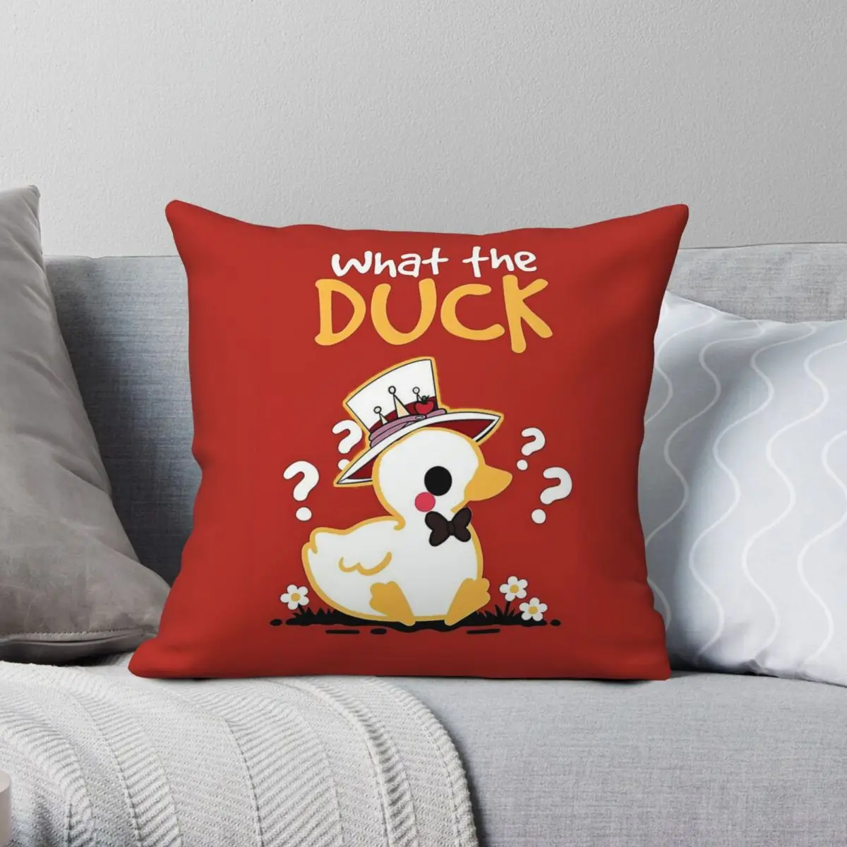 

Lucifer Duck Square Pillowcase Polyester Linen Velvet Pattern Zip Decor Bed Cushion Case