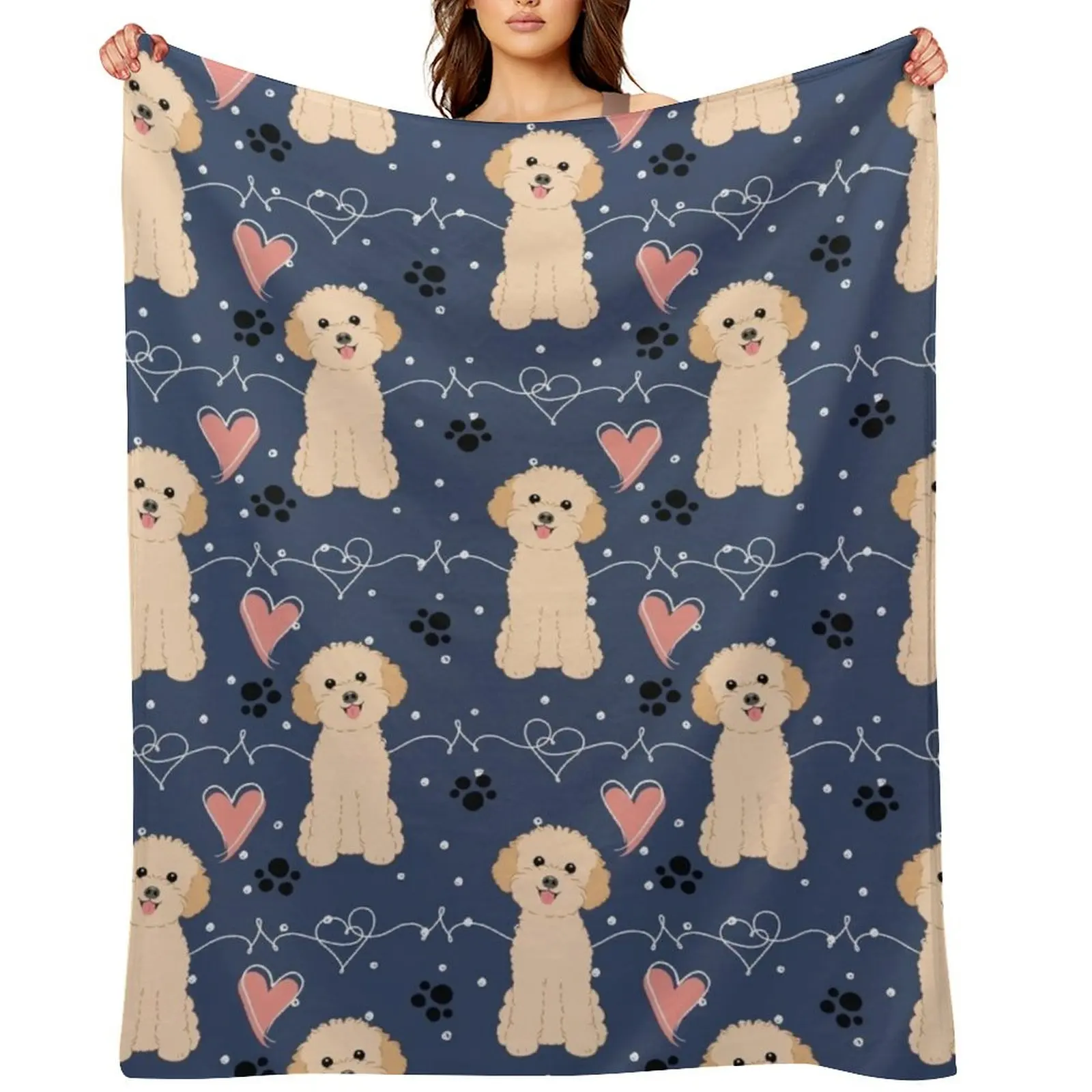 

LOVE Apricot Toy Poodle Throw Blanket Sofa Quilt heavy to sleep Moving Blankets For Bed Blankets
