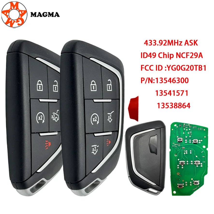MAGMA FCC: YG0G20TB1 433Mhz ID49Chip لكاديلاك إسكاليد CT4 CT5 2021 2022 2023 2024 مفتاح السيارة الذكية HITAG PRO 13538864 13546300 #1