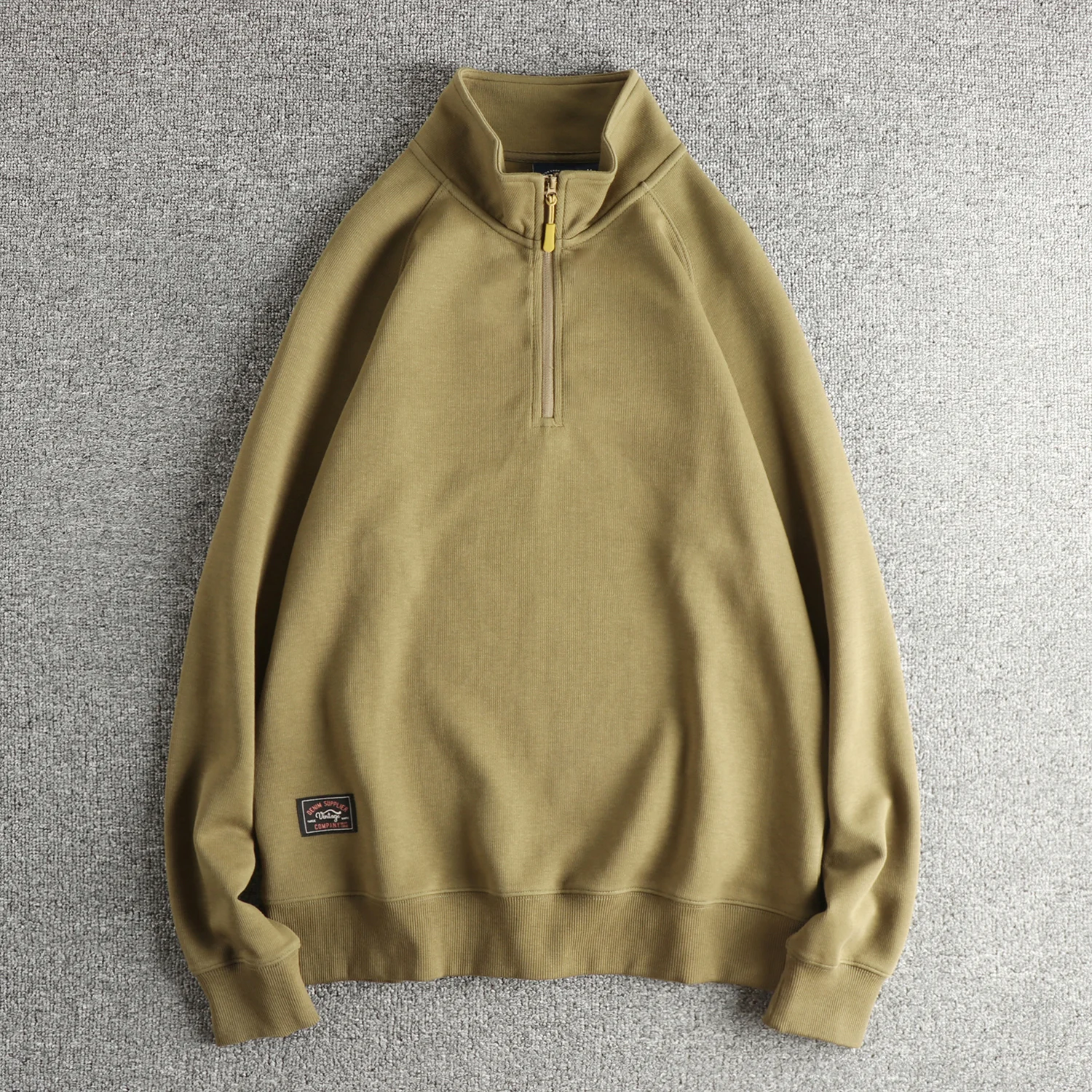 سويت شيرت رجالي ثقيل ورفيع ومريح بياقة نصف مفتوحة لخريف وشتاء، بلوفر متعدد الاستخدامات بأكمام طويلة #1