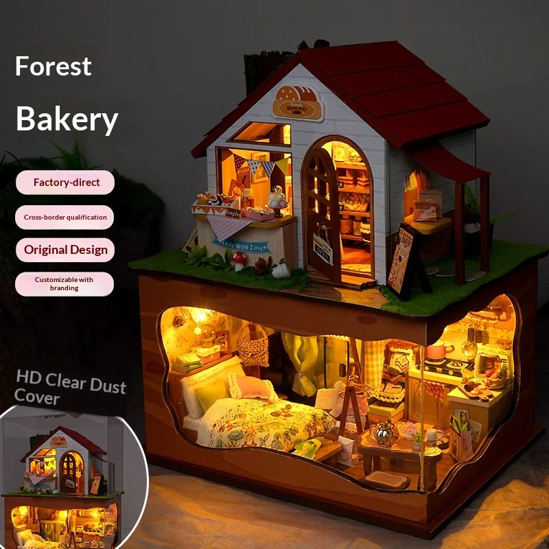 

DIY House Model Forest Architecture Miniature Scene Manual Assembly Attic Villa House Model Toy Ornament
