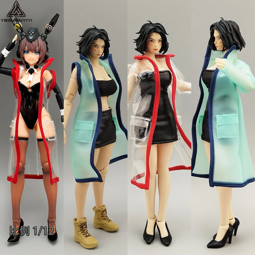 

Дождевик-ветровка с цветными блоками и железной проволокой для 12-дюймовых фигурок, модель 1/8 BJD, мобильный костюм для девочек