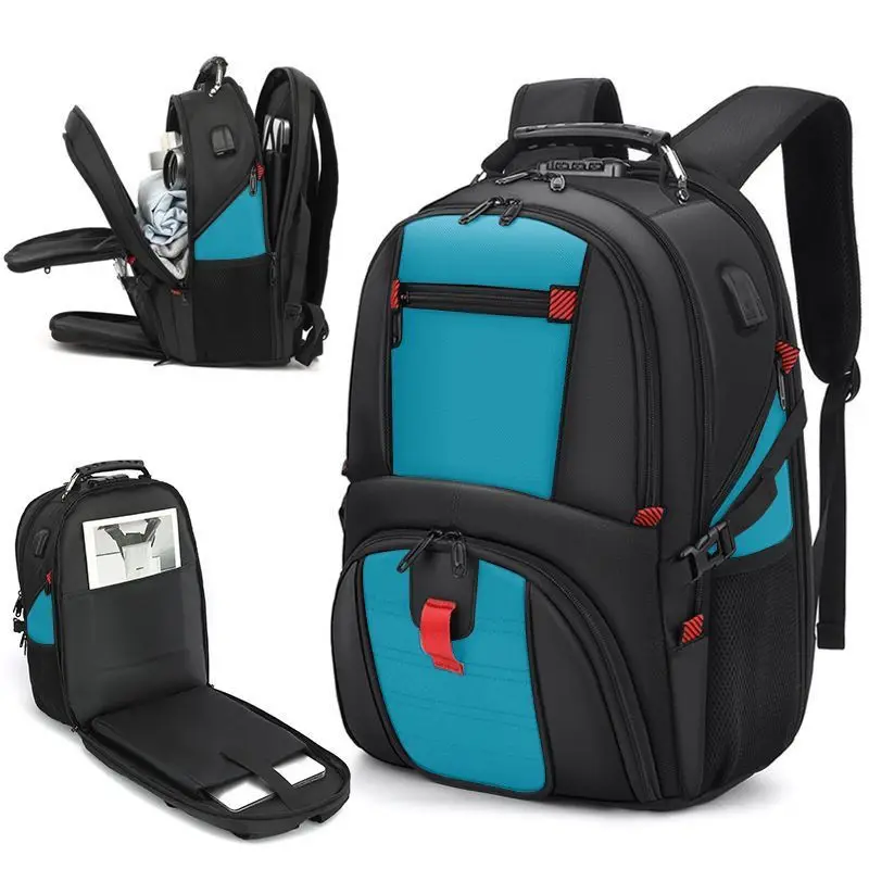 

2026 Water Resistant Travel Backpack Men USB Charging Port Large Capacity Laptop Business Backpack For Trip