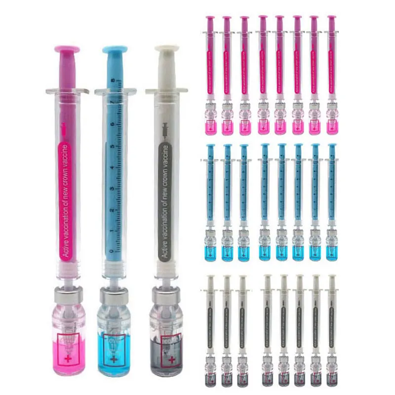 

24Pcs Vaccine Gel Pen Pen Simulation Realistic Syringe Neutral pen Kawaii Stationery Schhol Office Accessories