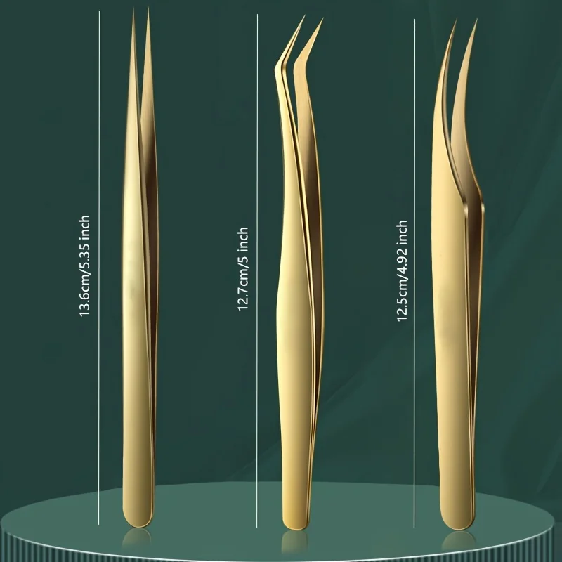 1 pz Pinzette per estensione ciglia diritte antistatiche Pinzette per sopracciglia diritte curve di precisione industriale Strumenti per il trucco