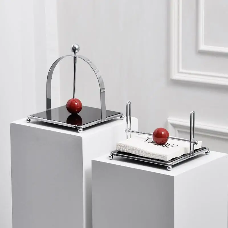 Stainless Steel Tissue Stand Metal Napkin Holder Dispenser Display Rack for Home Kitchen Bathroom Restaurant and Bar For kitchen