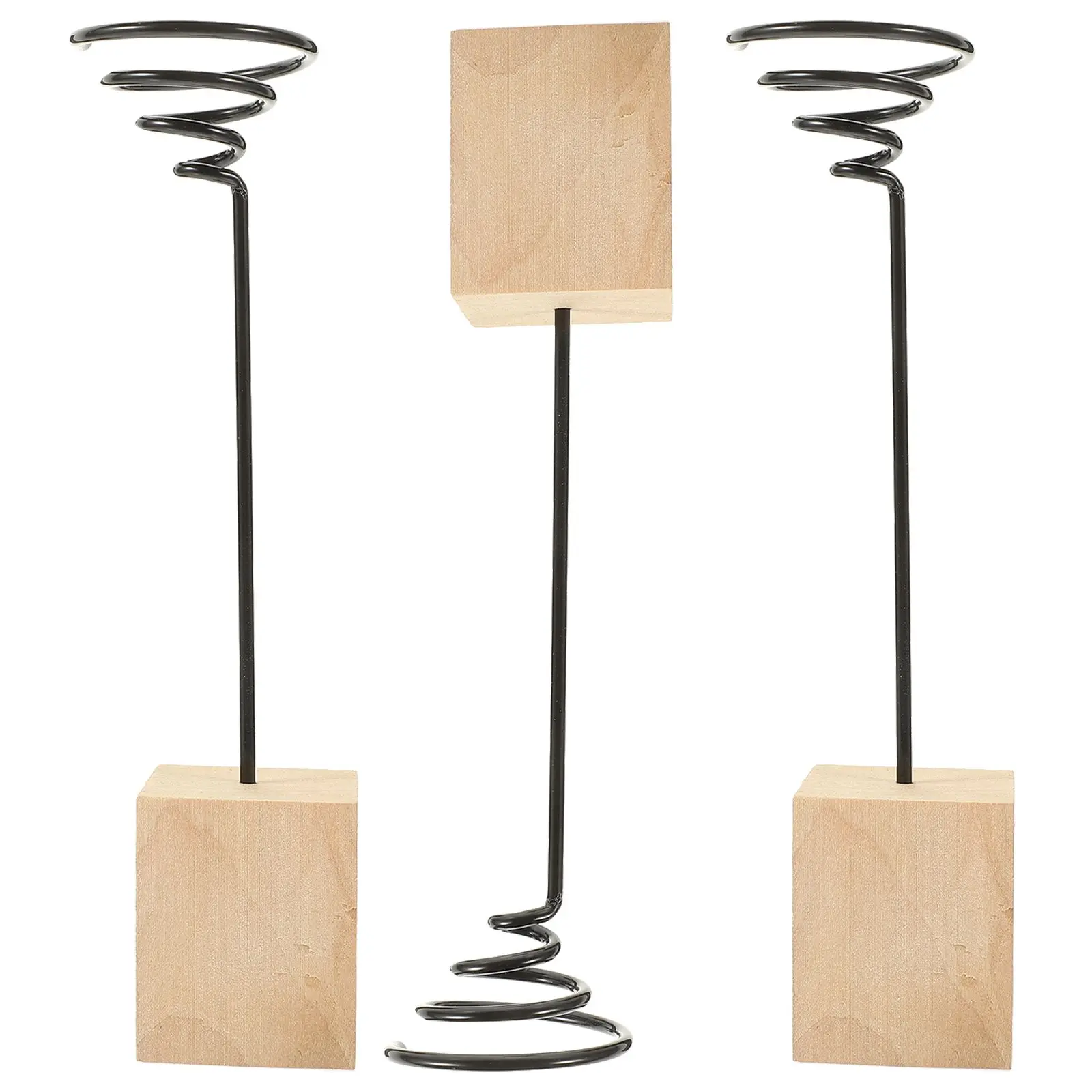 

3 Pcs Air Plant Holders Durable Iron Wood Stand for Home Office Decor Planter Rack Small Desktop Garden Plants Display