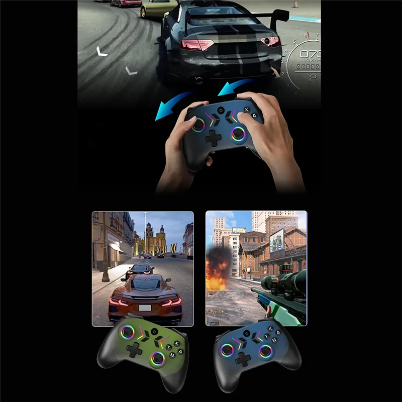 

Беспроводной игровой контроллер Bluetooth для Switch/Switch PRO/Switch Lite/ПК/мобиля со программируемым макрогеймседом для пробуждения A-[Y03A]