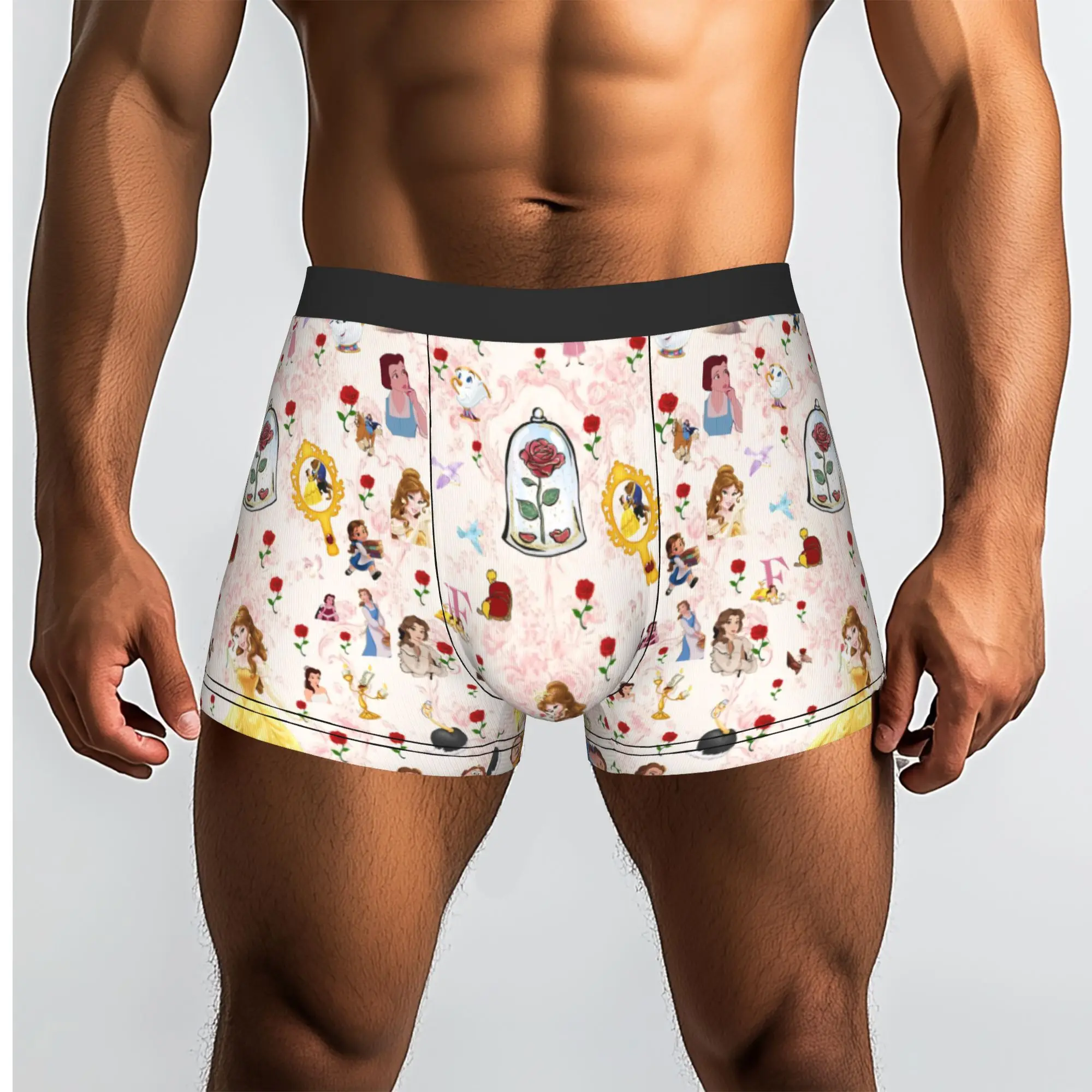 Custom Cool Beauty Anime And The Beast Boxers Shorts Panties Men's Underpants Comfortable  Briefs Underwear
