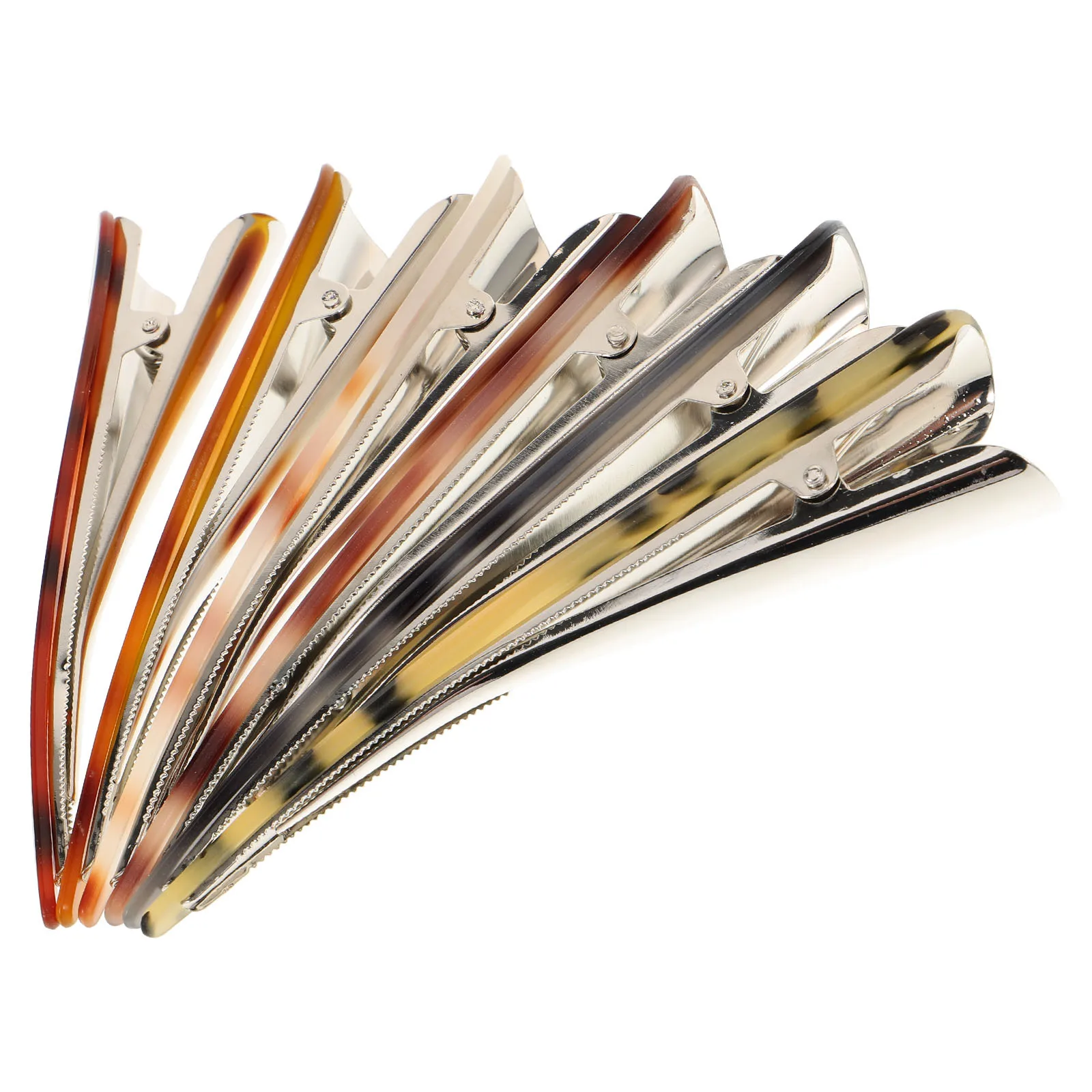 6 uds pinzas para el cabello de cuerno de buey horquilla de moda duradera pinza para el cabello decorativa acrílica grande pinzas para cola de caballo para mujeres colores mezclados