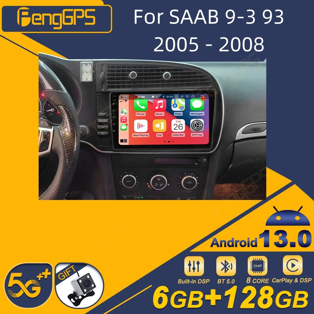 For SAAB 9-3 93 2005 - 2008 Android Car Radio 2Din Stereo Receiver Autoradio Multimedia Player GPS Navi Head Unit Screen