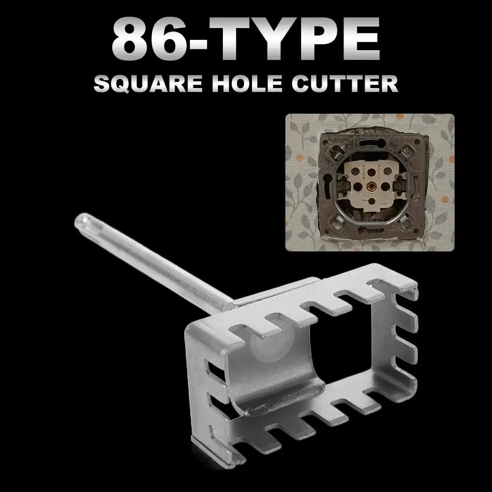 Quick Cutting Square Hole Cutter Punch Square-handled 4 Pits Square Socket Puncher Round-handle 2 Pits and 2 Grooves Slotting