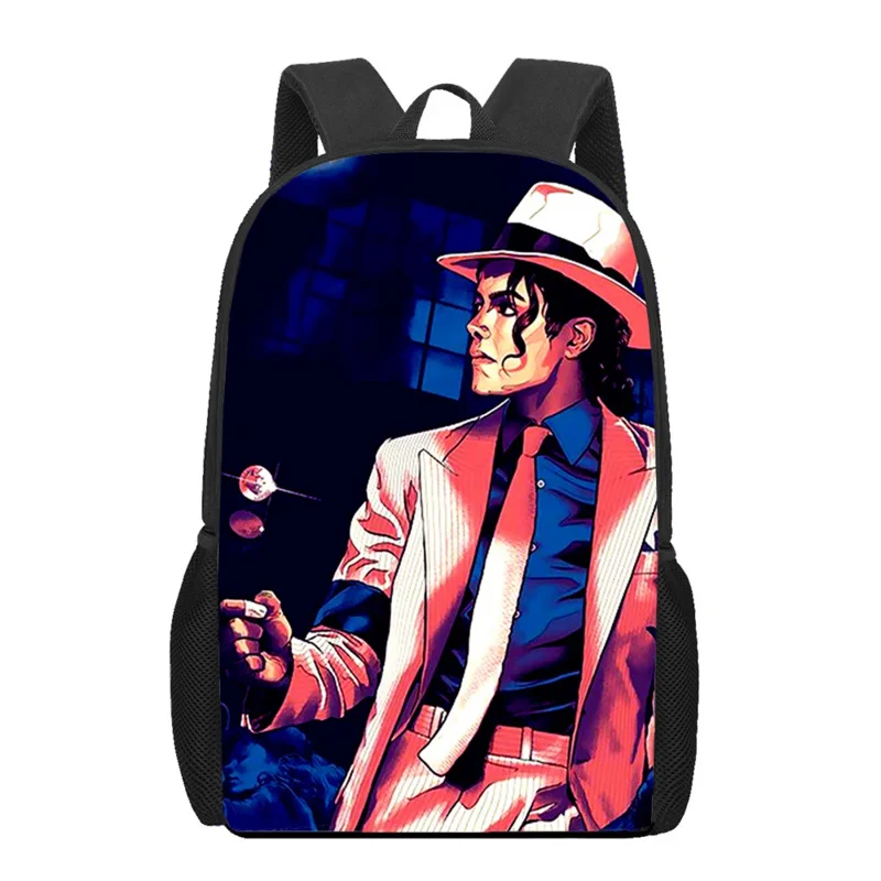 Mochila con estampado de superestrella Michael Jackson, mochilas escolares para niños y niñas, mochila para ordenador portátil para adolescentes, mochila de viaje informal para hombres y mujeres