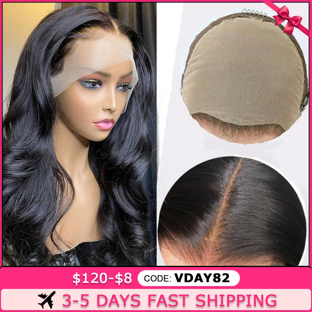 

180% Fake Scalp Wig 13x4 Lace Front Invisible Knot Wig Bleached Knots Pre Plucked Body Wave Human Hair Lace Wig Remy Parksonhair