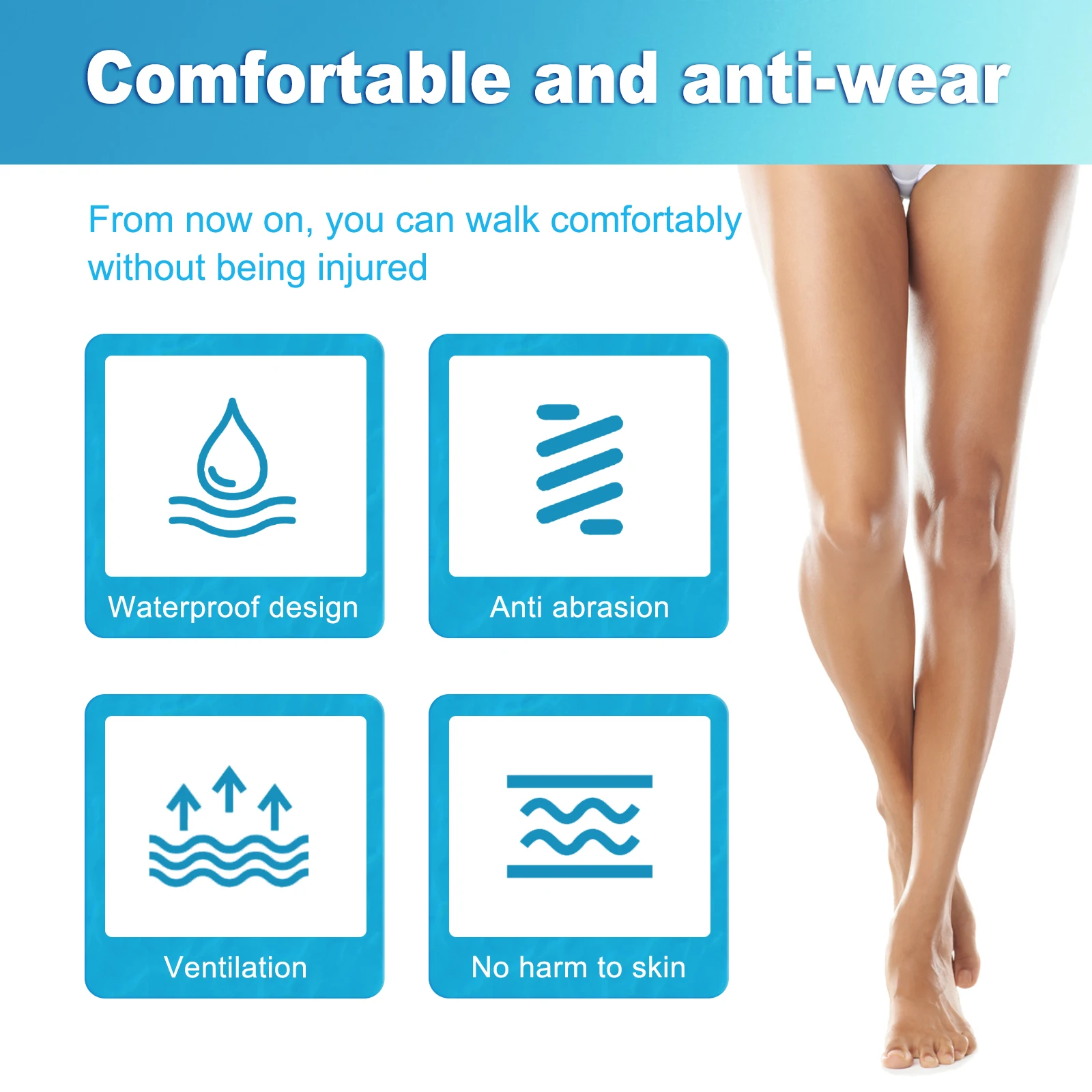 Transparent Anti Friction Pads For Thighs,Ultra Thin & Invisible Design,Instant Friction Barrier,Sweatproof & Waterproof Cohesion,Breathable & Skin Friendly,Flexible & Anti Curling,Pain Free Removal & No Residue,Multi Use Body Protector