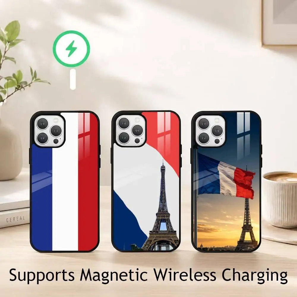 Tricolor National Flag France gift Phone Case For iPhone18,17,16,15,14,13,12,11 Plus,Pro Supports Magnetic Wireless Charging