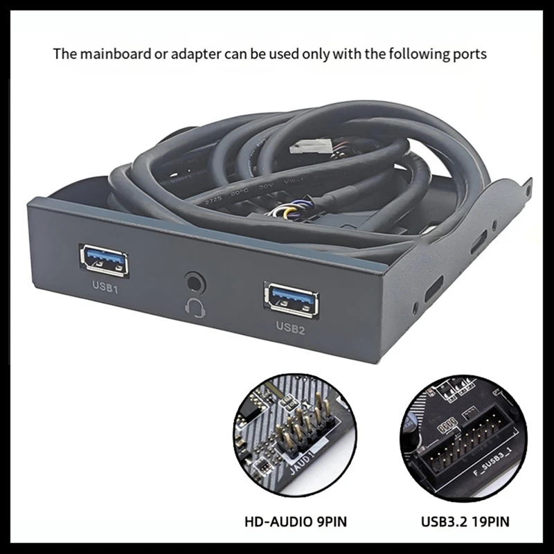 3.5 Inch Desktop Floppy Bay Front Panel With 2 USB 3.0 Connector + HD Audio Microphone Port For PC Computer Case