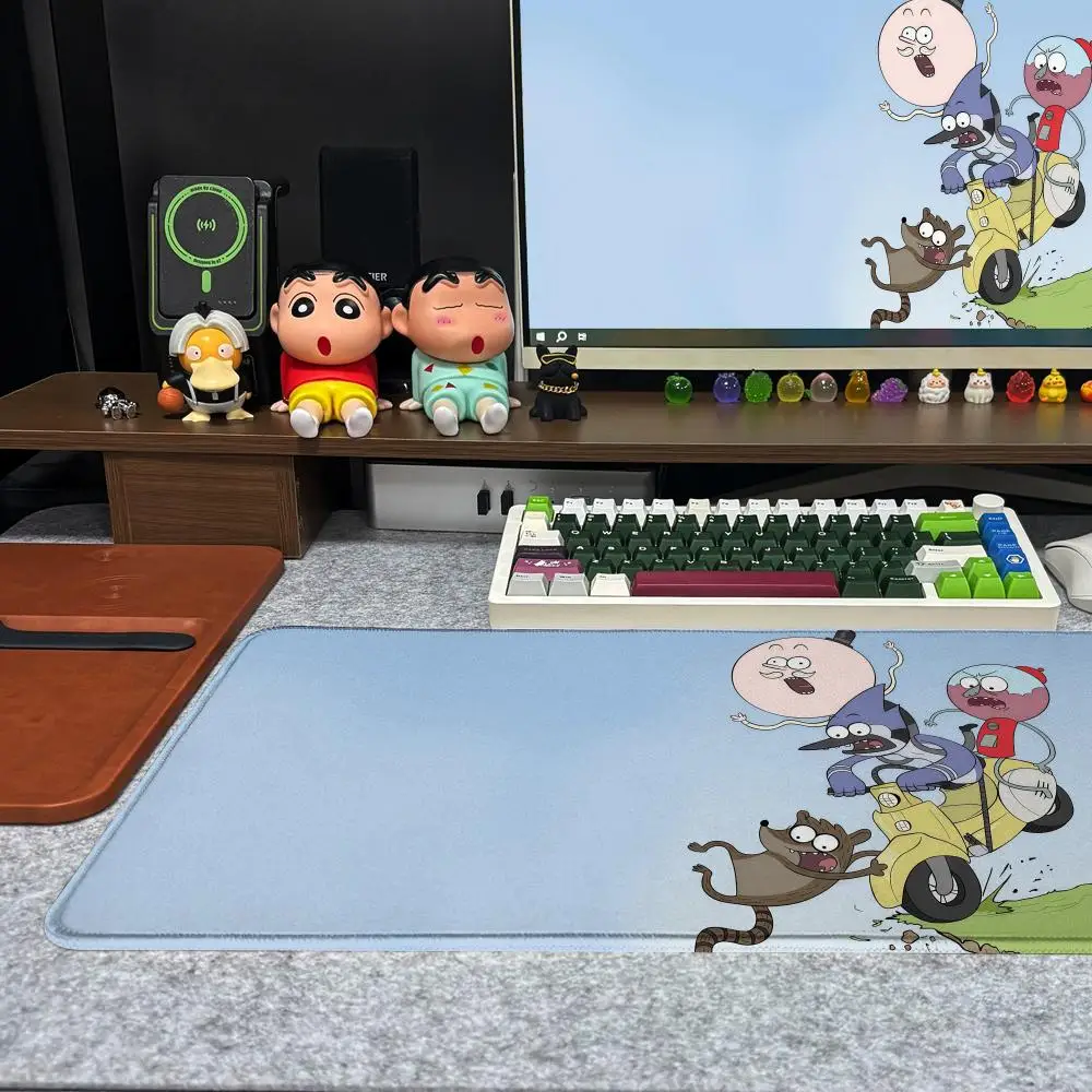 Cartoon Regulars Show Mouse Pad Xxl Computer Large Size Non-slip Gamer Keyboard 90x40cm Art Design HD Deskmat