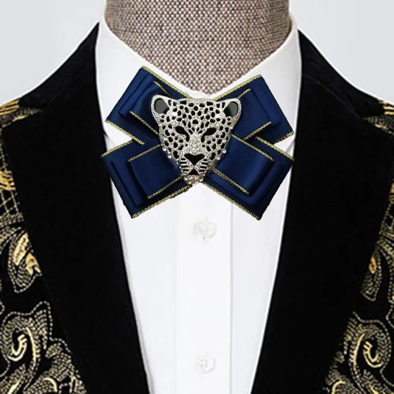 

Оригинальные галстуки-бабочки, индивидуальные стразы, бриллианты, голова леопарда, мужские деловые банкетные рубашки, воротник с цветком, элитные ювелирные изделия, подарок