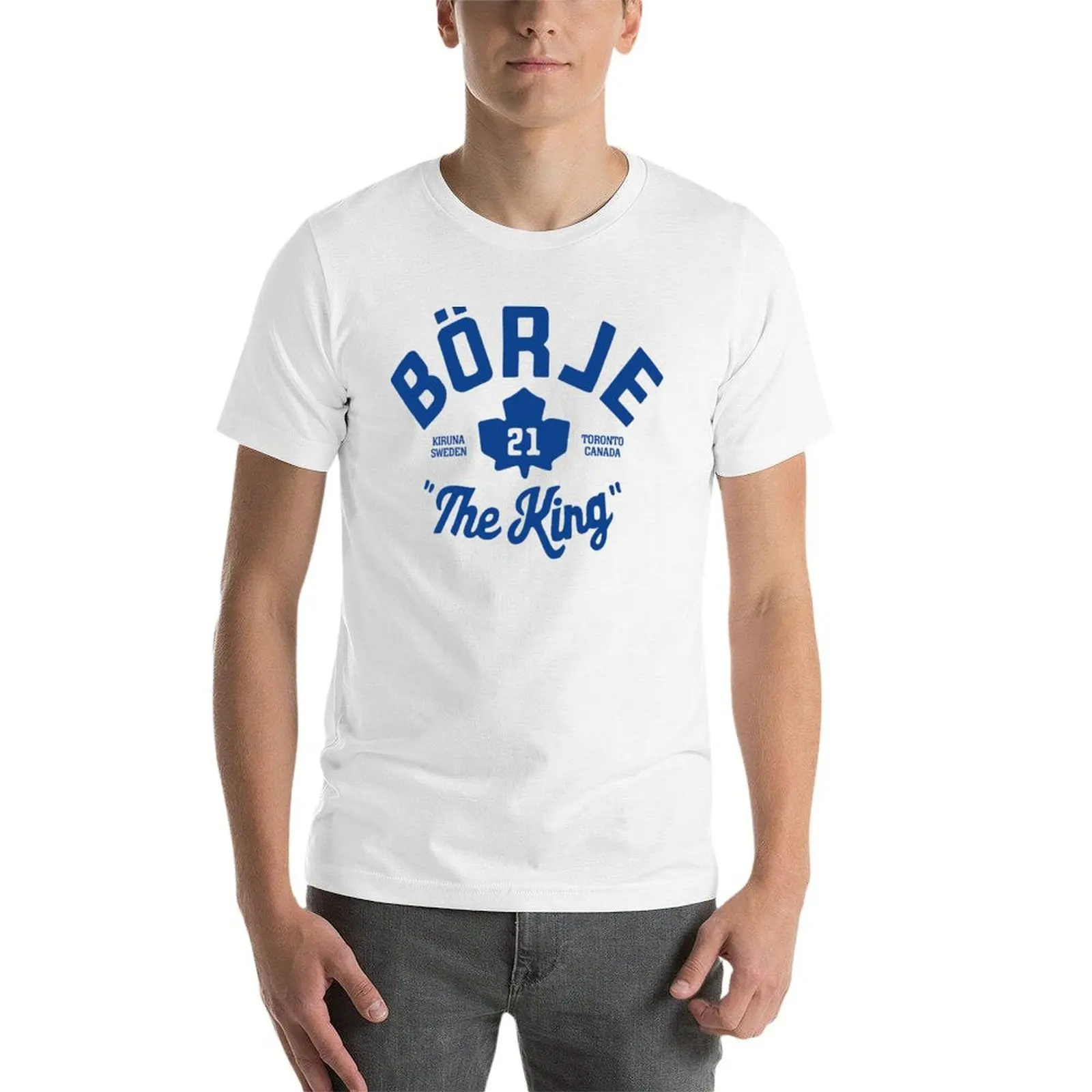 B?rje [نص أزرق] (جميع أرباح ALSCanada) تي شيرت أنيمي الأشياء المتضخم تي شيرت خمر تي شيرت الرجال