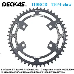 Deckas 110BCD Road Bike Chainring 110bcd 4-claw Narrow Wide Chainwheel For Shimano R7000 R8000 R9100 R9000 5800 6800 R2000 R3000