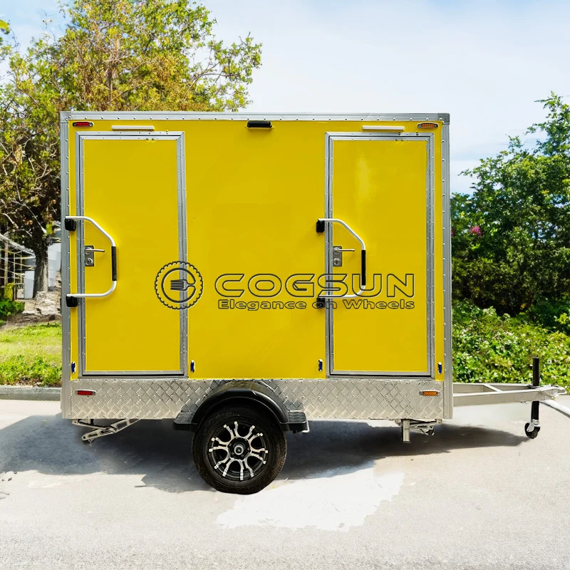 

Многофункциональный мобильный туалетный прицеп класса люкс с высокой проходимостью, зеркалом, подсветкой и отделкой премиум-класса для концертов и стадионов