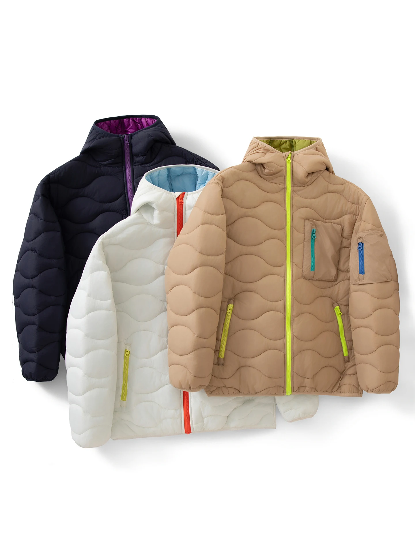 

Outdoor ex Winter Thiened Hooded Jaet Loose Stitching Toast Coat Casual Warm Polyester Fiber Long Sve Cleanfit Sle