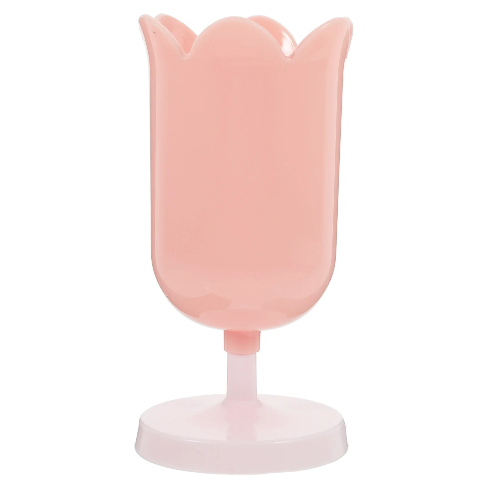 

Compact Tulip Shaped Desktop Organizer for Pens and Makeup Brushes Cute Stationery Bucket Desk Organizer Flower Design
