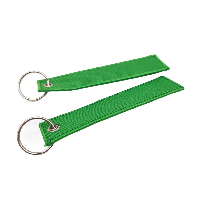 Custom LOGO Thickened Canvas Keychain Blank Webbing Personalize Text Print Name Colored Cloth Weave Strip Motorcycle Key Ribbon