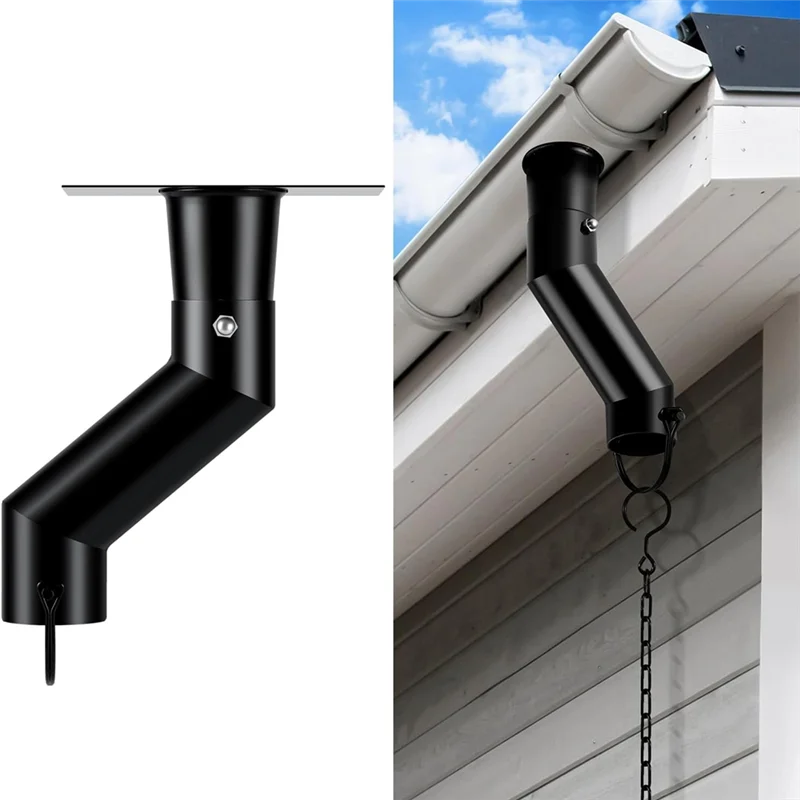 A19F-Rain Chain Gutter Adapter Black Installation Suit For Gutter Downspout Outlet