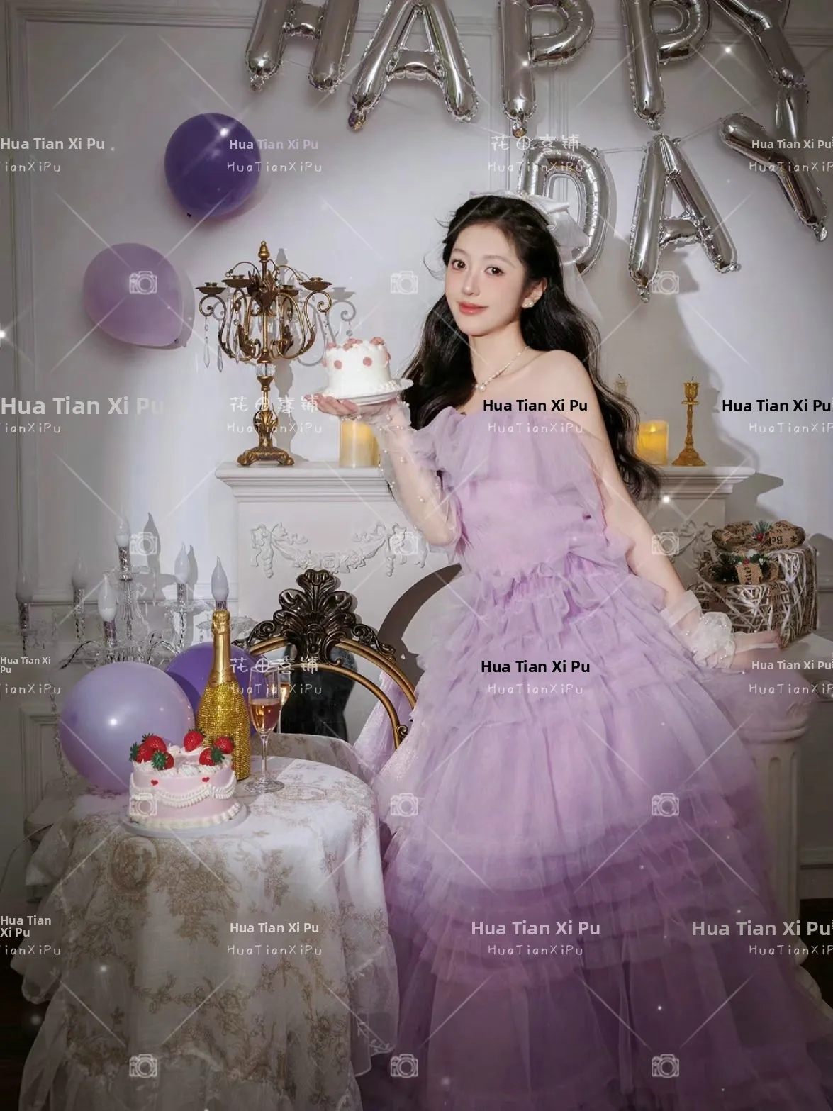 

Bridal Top Strapless Korean Style Art Photo Shoot Princess Atmosphere Girl Birthday Photography Costume